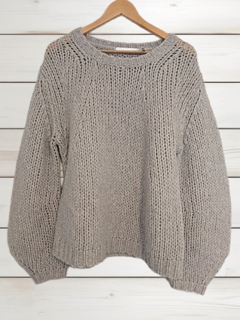 Helmut Lang Alpaca Brushed Sweater Vapor Heather Oversized Chunky Knit Balloon